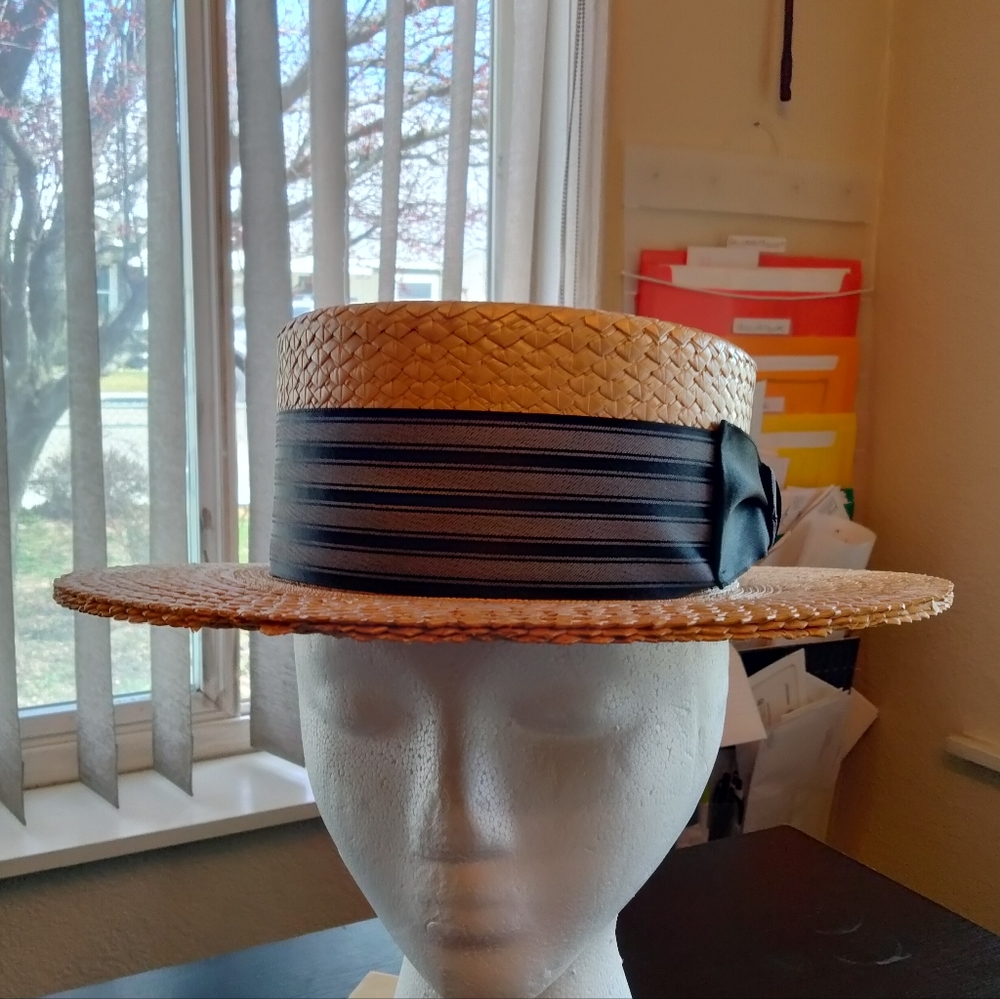 Dobbs Vintage Boater Hat 7 1/8